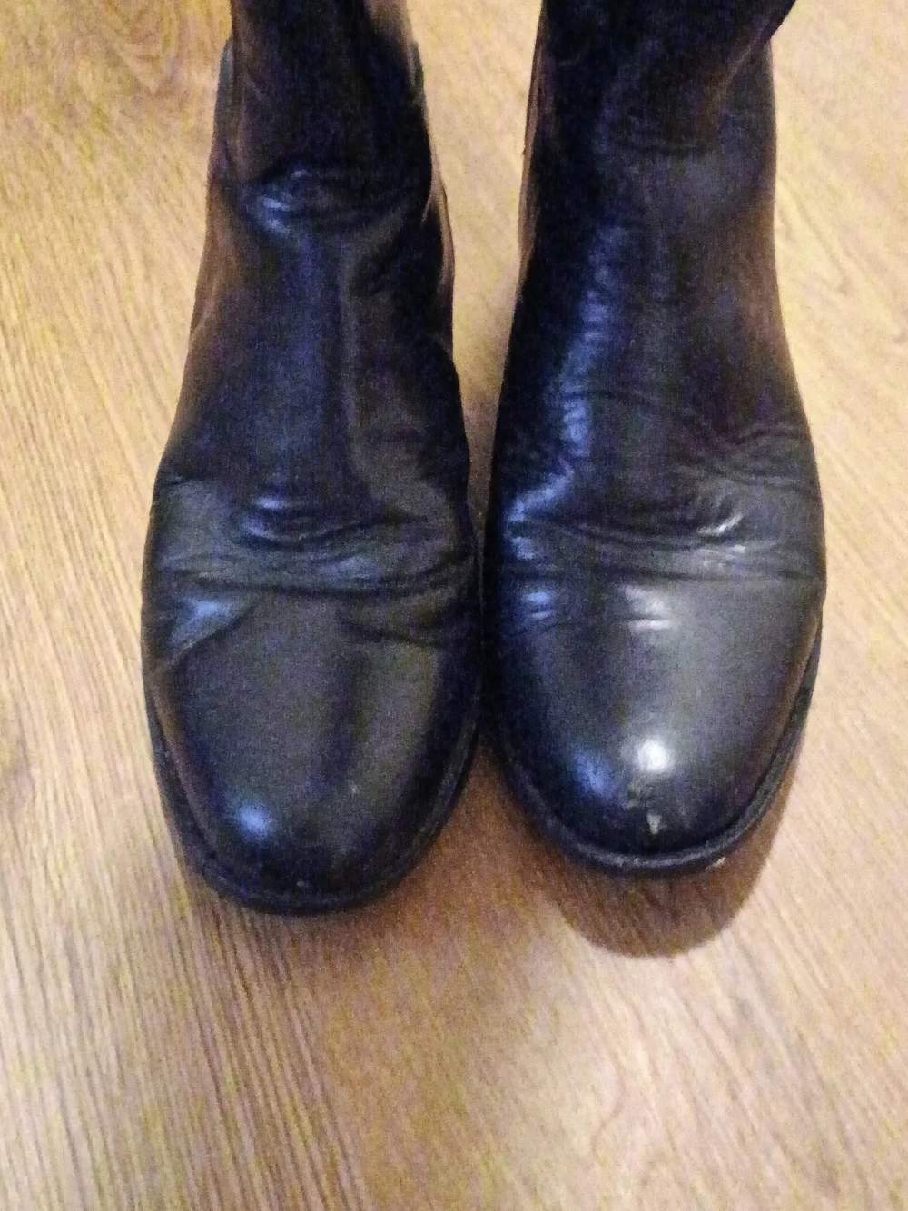 Vintage Tall Black Leather Riding Boots